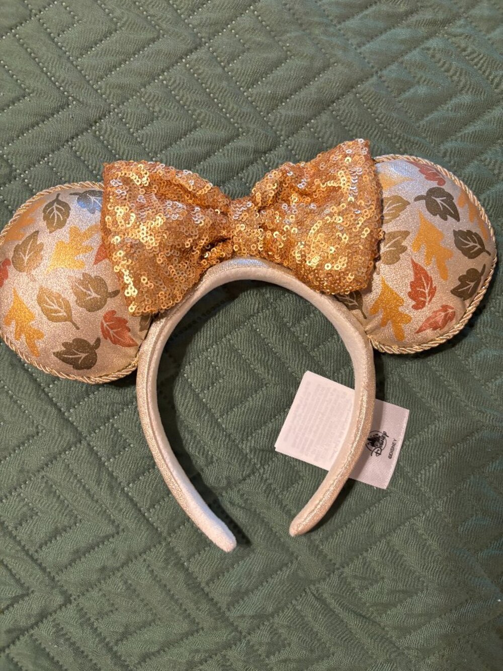 Disney Parks Fall Autumn Leaf Minnie Ears Headband
